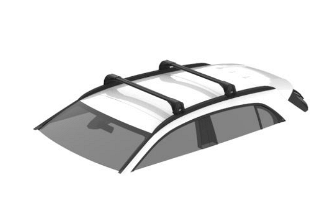 Аеродинамични алуминиеви греди Cruz Airo FUSE Dark за Kia EV3 модел от 2023 година и нагоре с плътни надлъжни греди