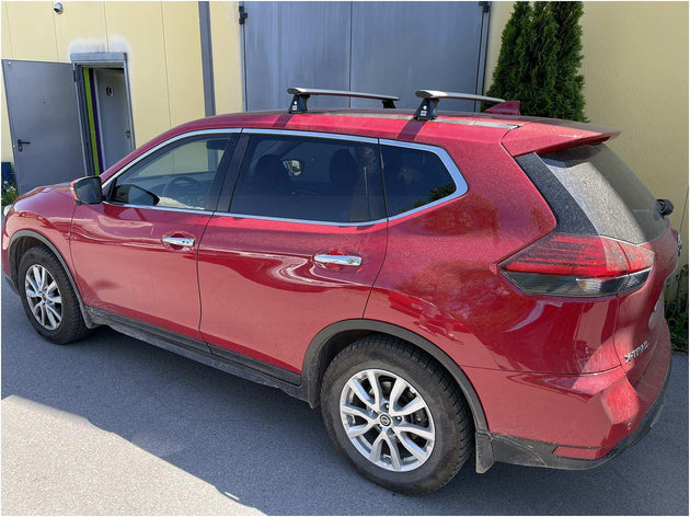 Аеродинамични алуминиеви греди Cruz Airo T за Nissan X-Trail T32 от 2014 година и нагоре (модел с фикспойнт и гол таван)