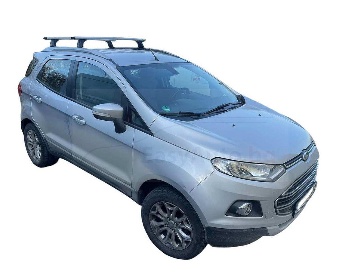 Сиви аеродинамични алуминиеви греди Cruz Airo за Ford EcoSport модел от 2013 година и нагоре с плътно вградени надлъжни греди