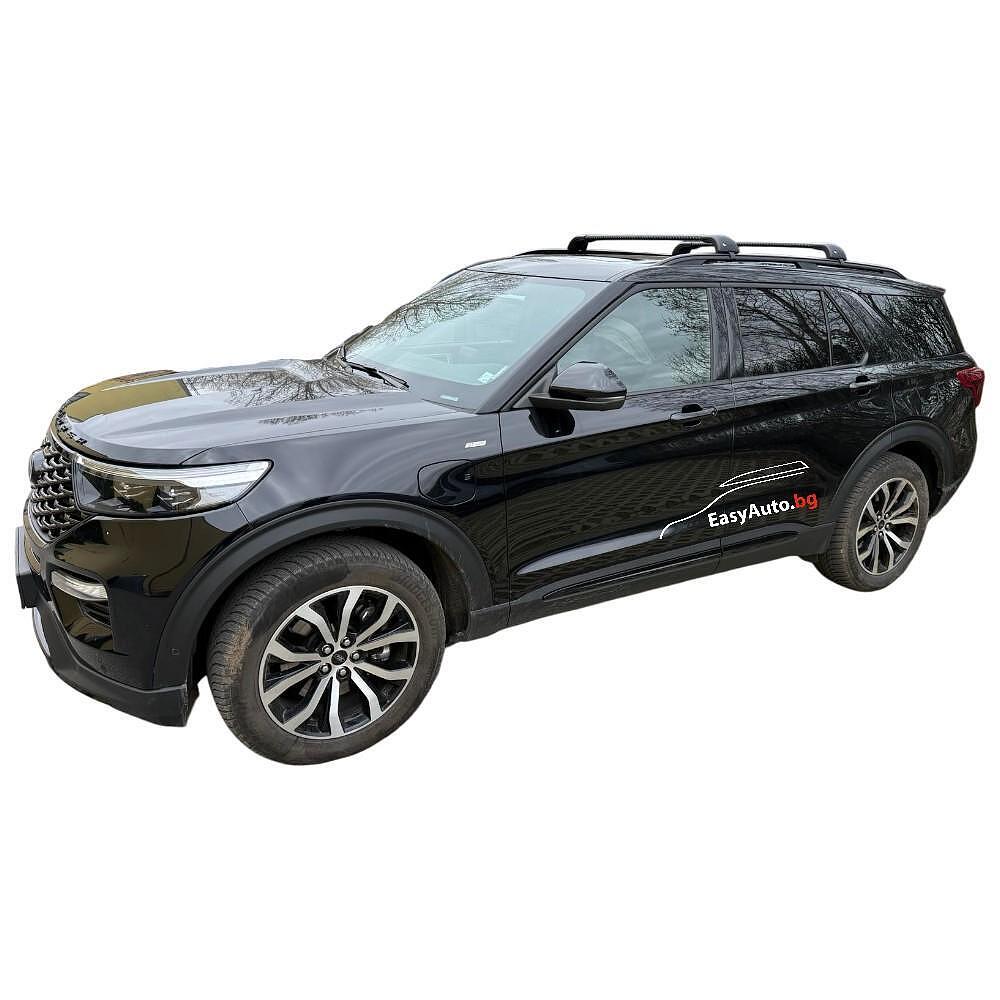 Аеродинамични Черни алуминиеви товарни греди Silenzio CX за Ford Explorer от 06/2020 до 11/2023 година