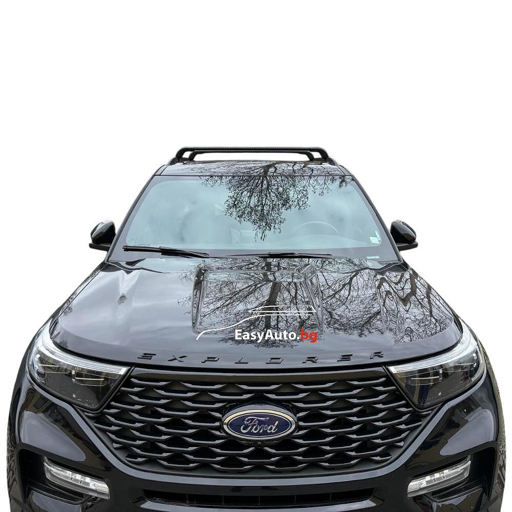 Аеродинамични Черни алуминиеви товарни греди Silenzio CX за Ford Explorer от 06/2020 до 11/2023 година