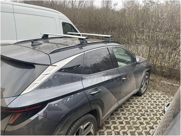 Аеродинамични сиви Товарни греди Cruz Airo FIX за Hyundai Tucson 2021- модел с надлъжни греди
