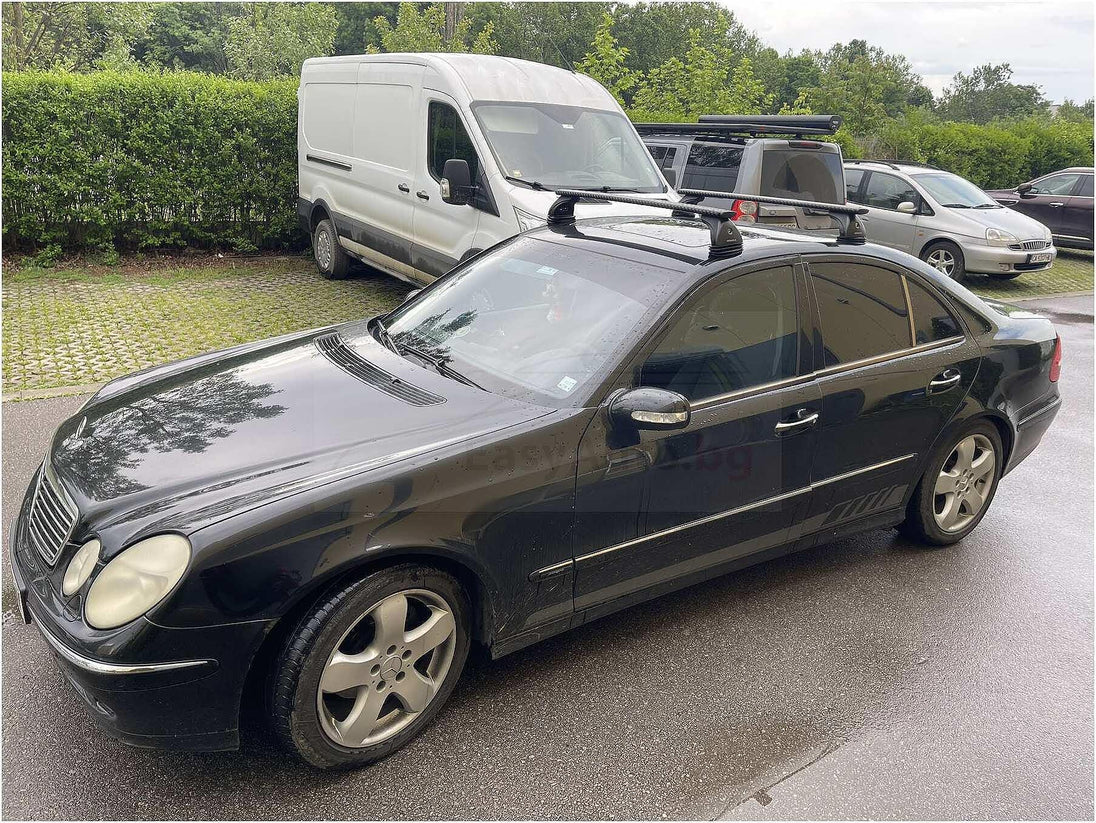 Черни алуминиеви греди EVOS SILENZIO за MERCEDES E-Class W211 sedan от 2002 до 2009 година