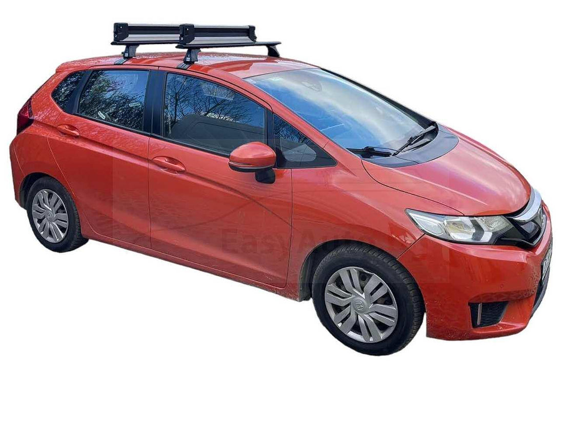 Черни Аеродинамични Алуминиеви греди Cruz Airo Dark T за Honda Jazz модел от 2014 до 2020 година
