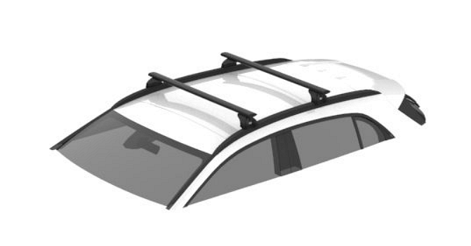 Черни Аеродинамични Алуминиеви греди Cruz Airo Fix Dark за Kia EV3 модел от 2023 година и нагоре с плътни надлъжни греди