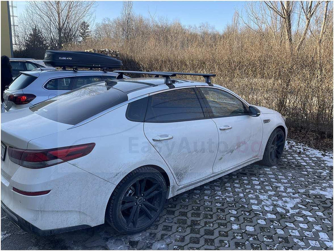 Черни аеродинамични алуминиеви греди за Kia Optima и K5 седан модел от 2016 година и нагоре