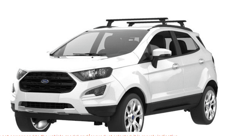 Черни аеродинамични греди Cruz Airo Dark за Ford EcoSport модел от 2013 година и нагоре с плътно вградени надлъжни греди