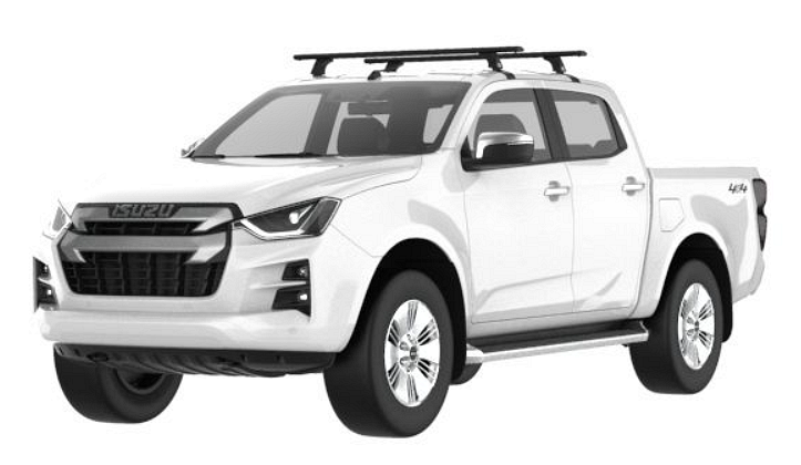 Черни аеродинамични греди Cruz Airo Dark за Isuzu D-Max модел от 2019 година и нагоре без надлъжни греди