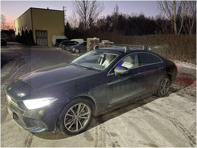 Черни аеродинамични греди Yakima Flush за Mercedes CLS sedan C257 модел от 2018 година нагоре