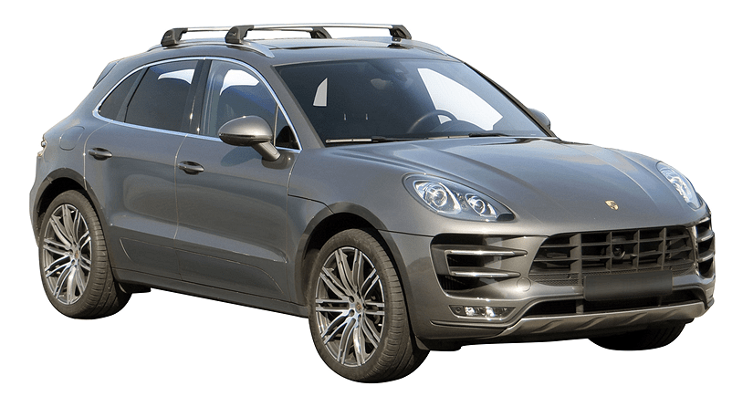 Черни аеродинамични греди Yakima Flush за Porsche Macan модел след 2014 до 2024 година с плътни вградени надлъжни греди