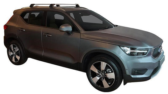 Черни аеродинамични греди Yakima Flush за VOLVO XC40 и XC40 Recharge от 2018 до 2024 година с плътни вградени надлъжни греди