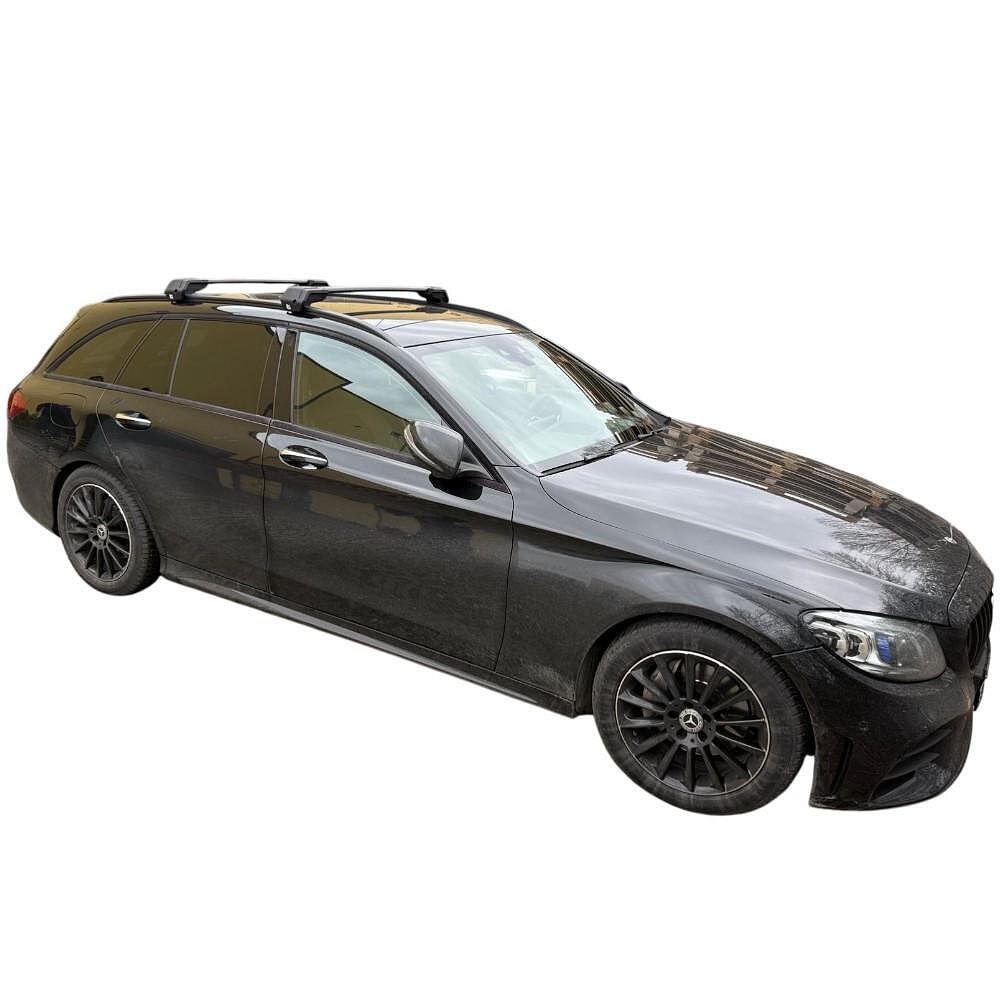 Черни аеродинамични товарни греди Mont Blanc XPLORE 7505 за Mercedes C-класа комби (S205) от 2014 до 2022 година