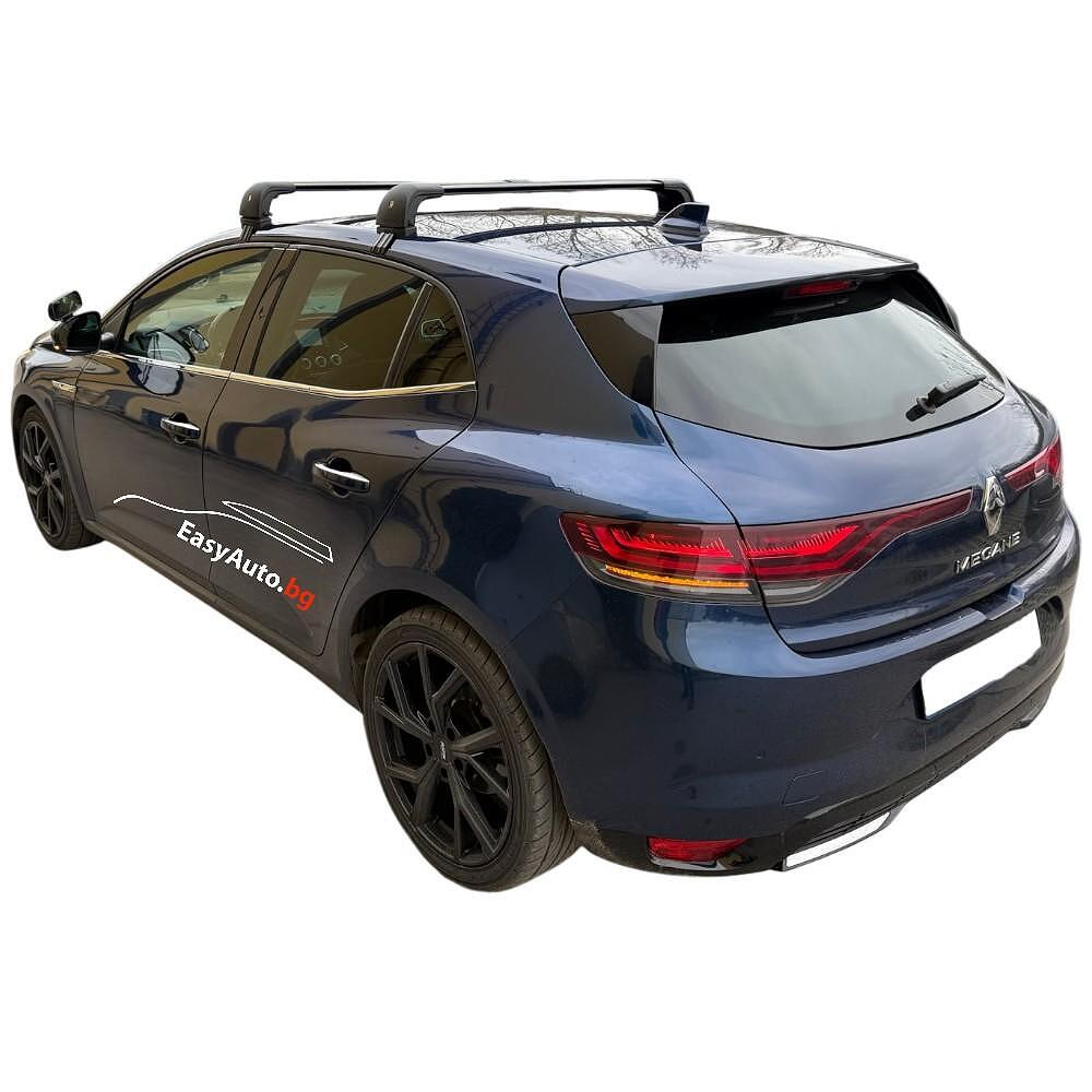 Черни аеродинамични товарни греди Silenzio Origine RF за Renault Megane 4 Хечбек модел от 2015 нагоре
