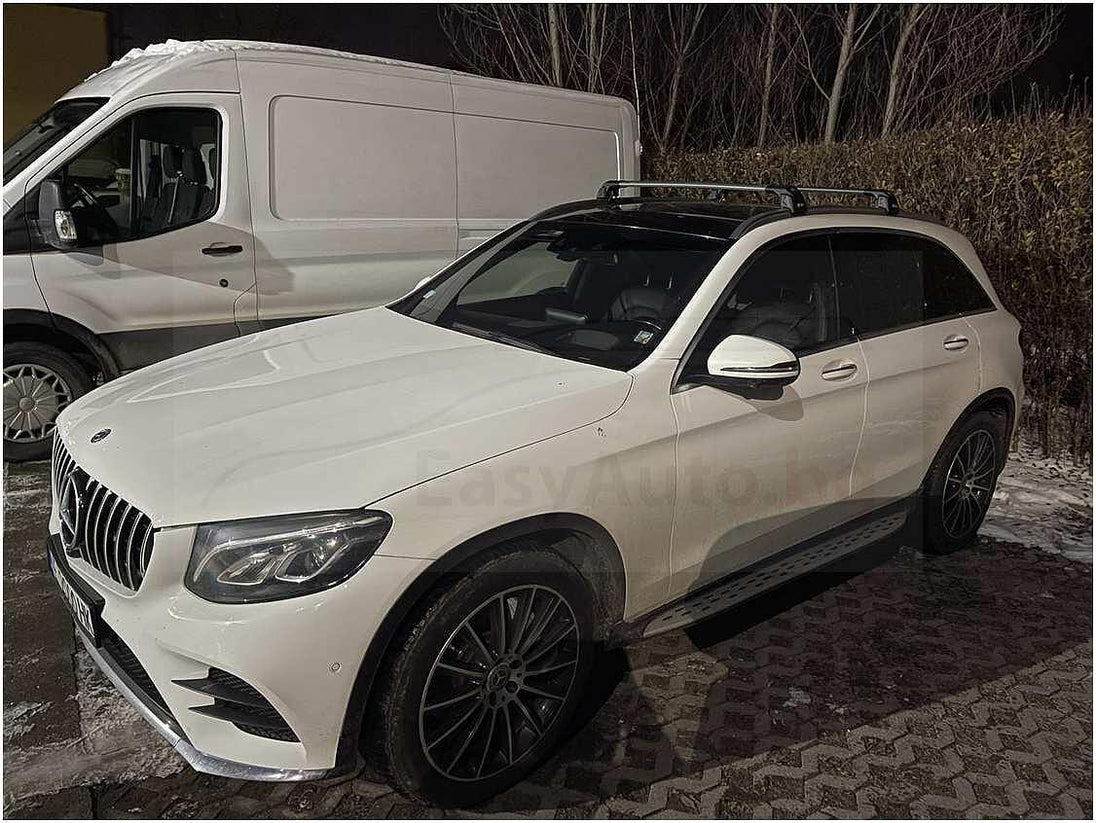 Черни аеродинамични товарни греди Turtle AIR2 за Mercedes GLC (X253) след 2015 година за коли с вградени надлъжни греди