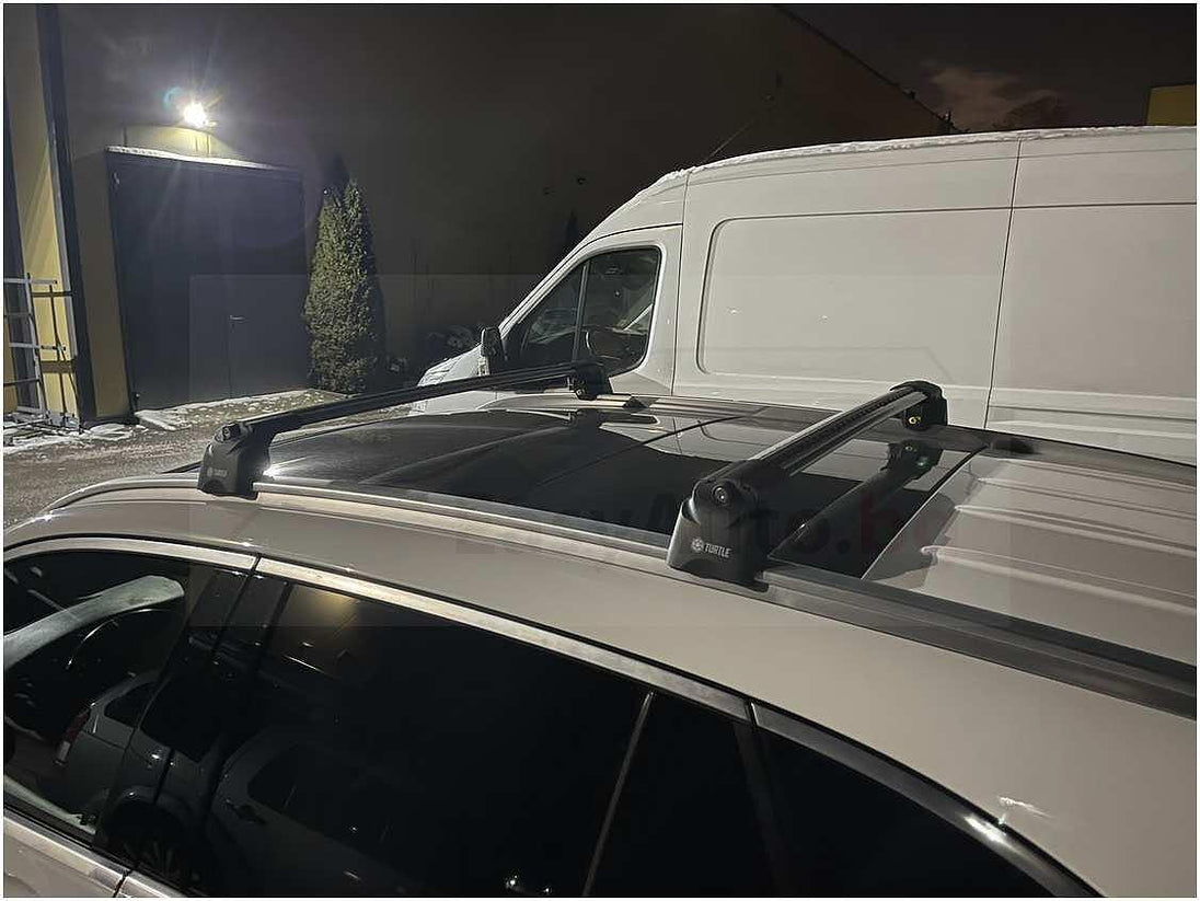 Черни аеродинамични товарни греди Turtle AIR2 за Mercedes GLC (X253) след 2015 година за коли с вградени надлъжни греди