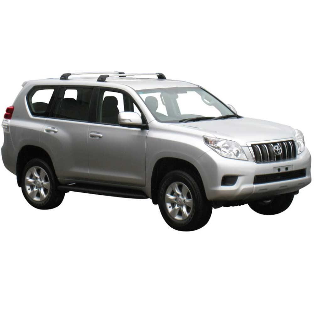 Черни аеродинамични Yakima Flush за Toyota Land Cruiser 150 от 2009 до 2024 година дълга база без надлъжни греди
