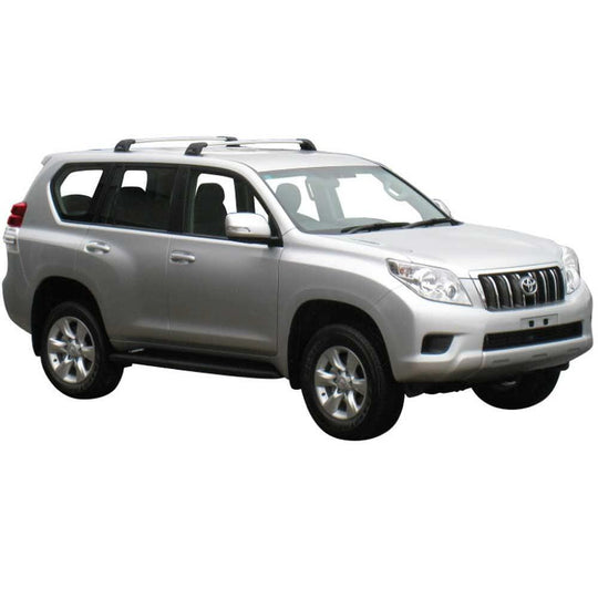 Черни аеродинамични Yakima Flush за Toyota Land Cruiser 150 от 2009 до 2024 година дълга база без надлъжни греди