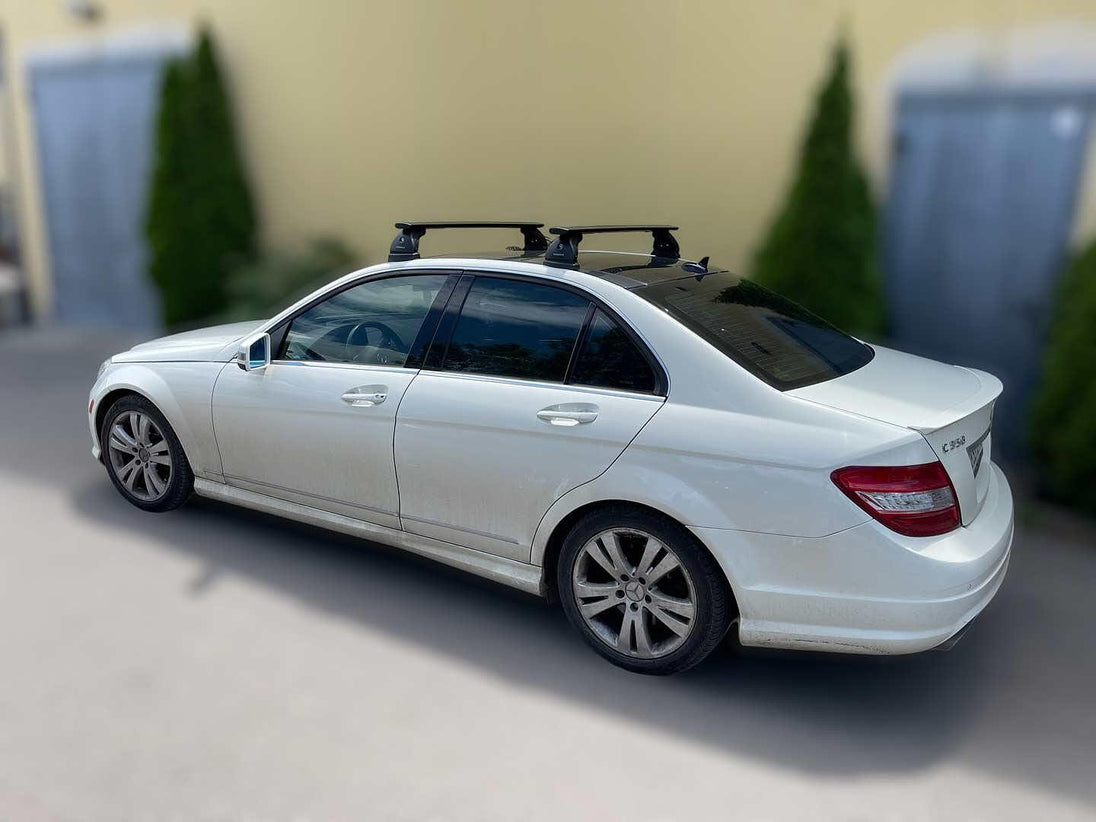 Черни Алуминиеви греди EVOS SILENZIO за Mercedes C-класа W204 седан модел от 2007 до 2015 година