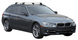 Черни супер аеродинамични греди Yakima Flush греди за BMW 3 серия Комби (F31) модел от 2012 до 2019 година нагоре с вградени надлъжни греди