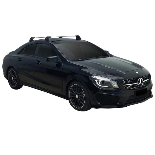 Черни супер аеродинамични греди Yakima Flush греди за Mercedes CLA Coupe модел от 2013 година и нагоре