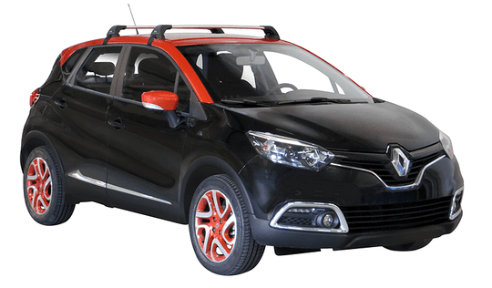 Черни супер аеродинамични греди Yakima Flush греди за Renault Captur модел от 2013 до 2020 година без надлъжни греди