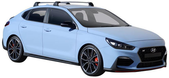 Черни супер аеродинамични греди Yakima Flush за Hyundai i30 Fastback модел след 2018 година