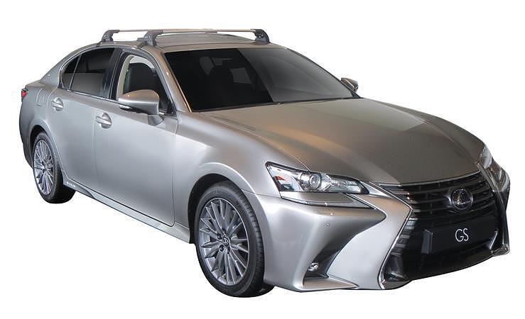 Черни супер аеродинамични греди Yakima Flush за Lexus GS модел от 2012 и нагоре