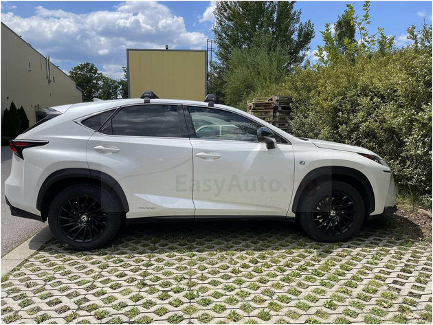 Черни супер аеродинамични греди Yakima Flush за Lexus NX модел от 2015 до 2020 година БЕЗ надлъжни греди