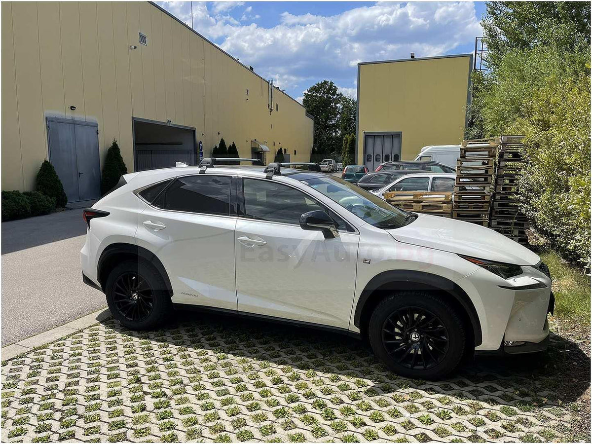 Черни супер аеродинамични греди Yakima Flush за Lexus NX модел от 2015 до 2020 година БЕЗ надлъжни греди