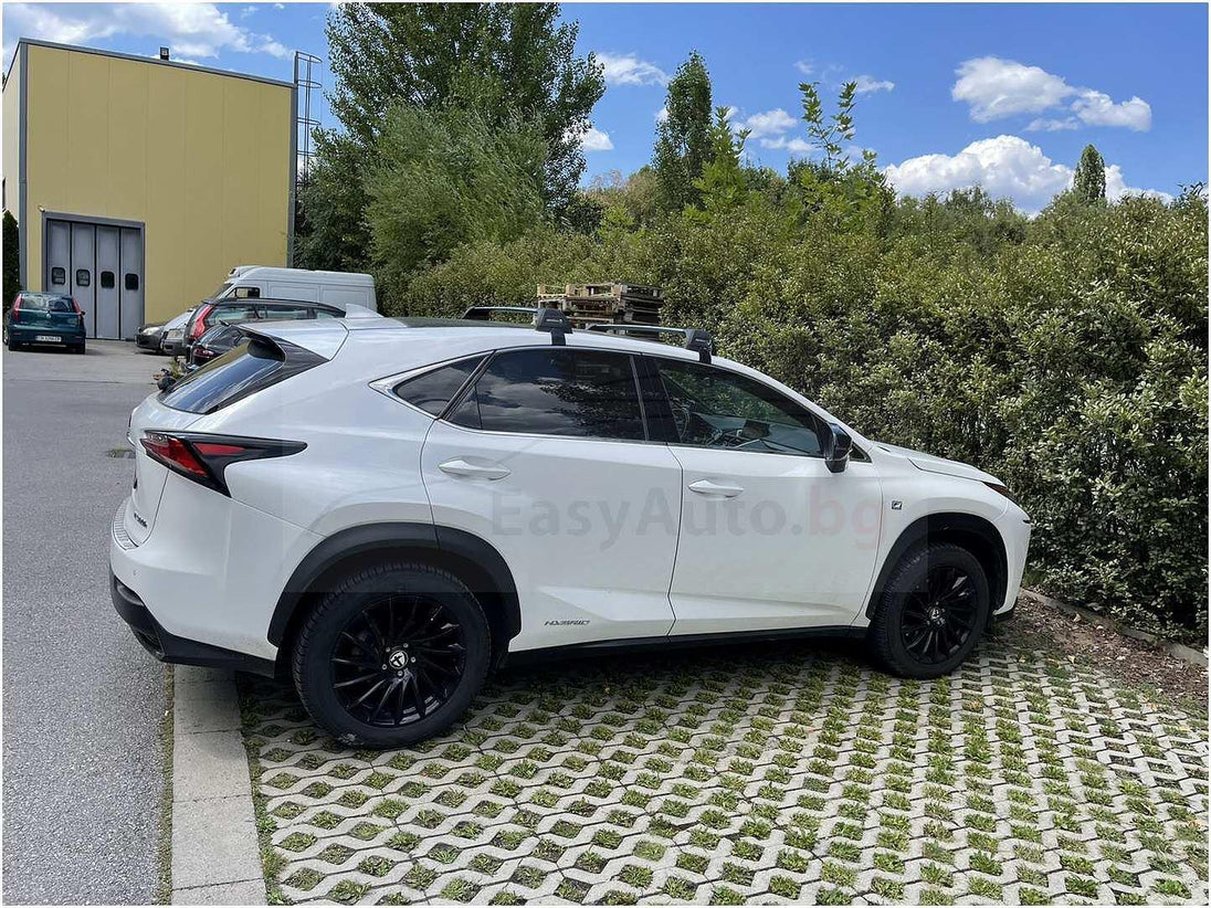 Черни супер аеродинамични греди Yakima Flush за Lexus NX модел от 2015 до 2020 година БЕЗ надлъжни греди