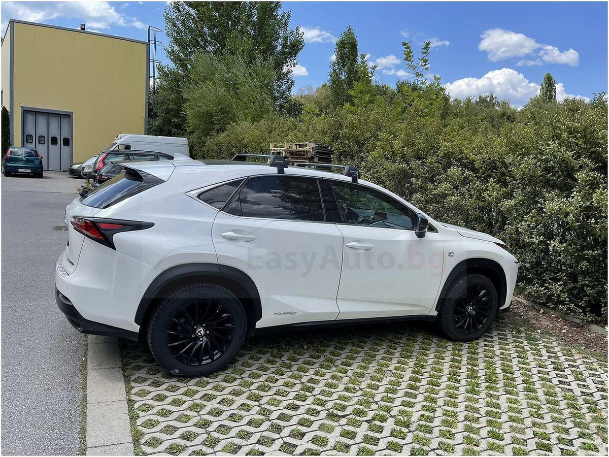 Черни супер аеродинамични греди Yakima Flush за Lexus NX модел от 2015 до 2020 година БЕЗ надлъжни греди