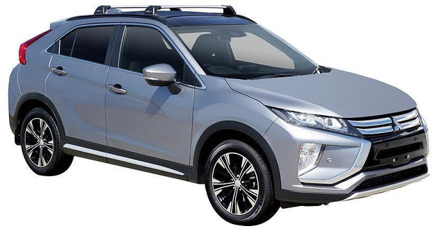 Черни аеродинамични греди Yakima Flush за Mitsubishi Eclipse Cross модел от 2017 до 2021 година