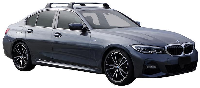 Черни Yakima Flush греди за BMW 3 серия (G20) модел от 2019 до 2023 година