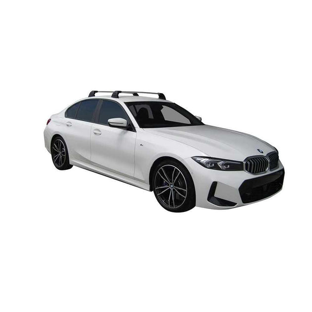 Черни Yakima Flush греди за BMW 3 серия (G20) модел от 2019 до 2023 година