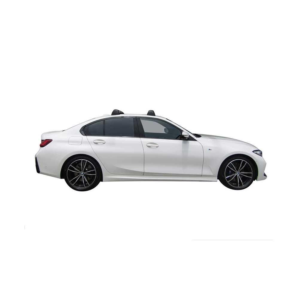 Черни Yakima Flush греди за BMW 3 серия (G20) модел от 2019 до 2023 година