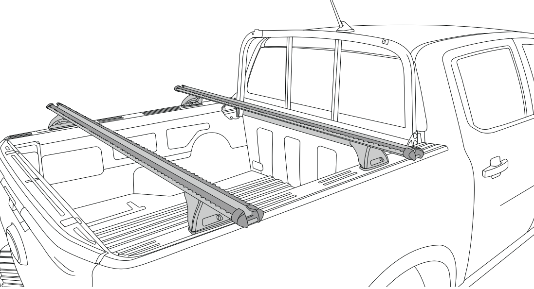 Черни Yakima TrimHD греди за Ford Ranger (Rear Cargo) модел след 2022 година
