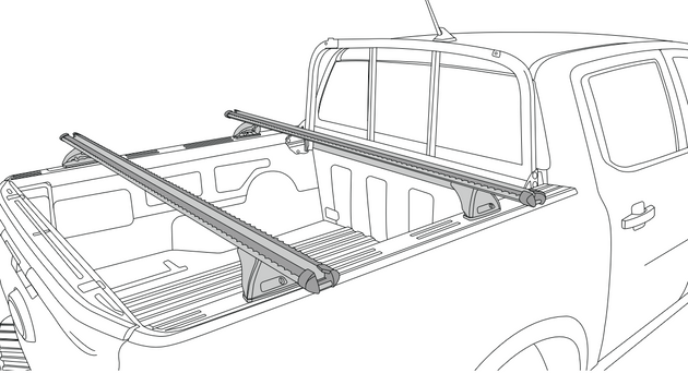 Черни Yakima TrimHD греди за Ford Ranger (Rear Cargo) модел след 2022 година