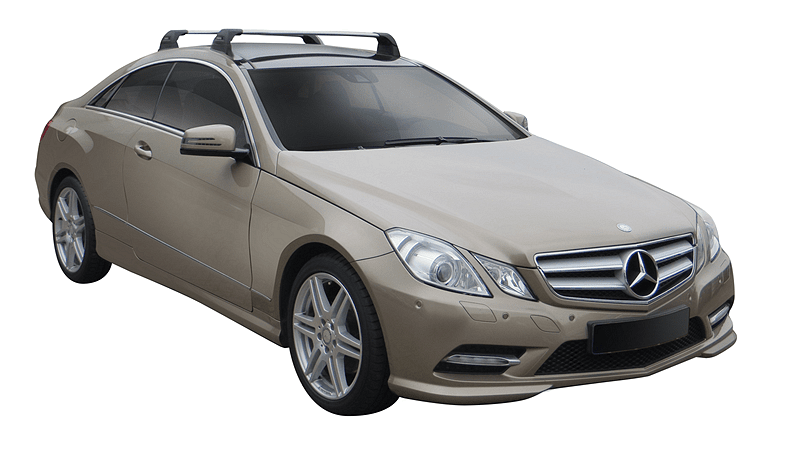Черни Yakima Flush греди за Mercedes E-класа COUPE с 2 врати (C212) 2009-2016 със стъклен таван