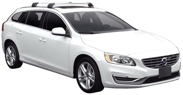Черни Yakima Flush греди за Volvo V60 и V60 Cross Country модели до 2018 година с вградени надлъжни греди