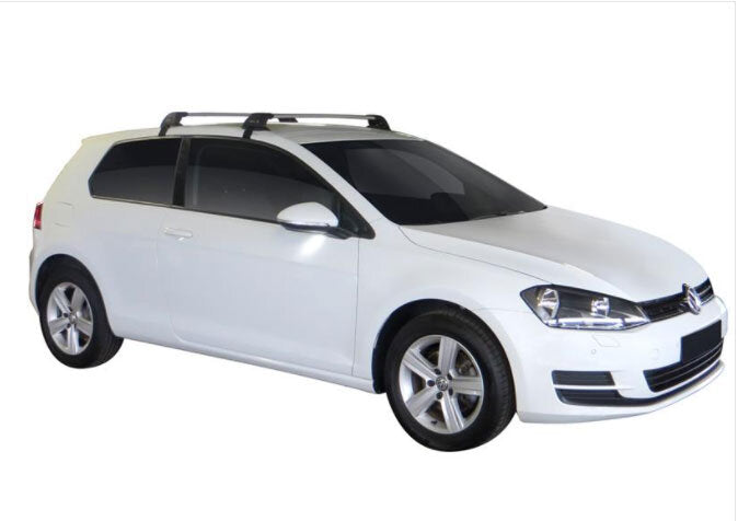 Черни Yakima Flush греди за VW GOLF 7 Hatchback с 3 врати от 2012 до 2020 година