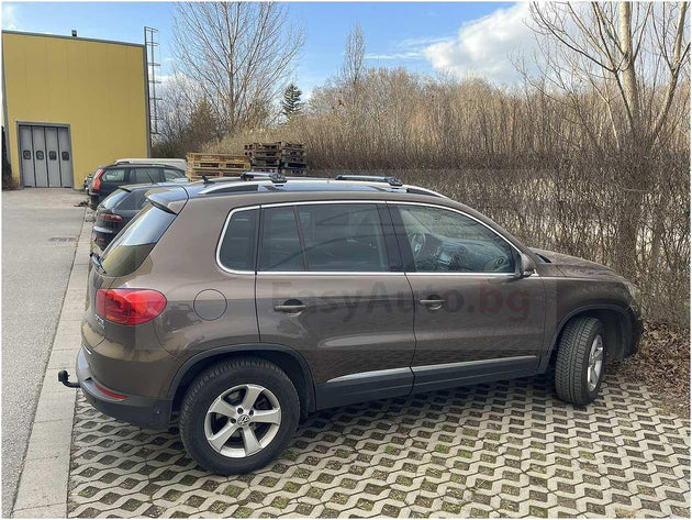 Напречни товарни греди Turtle AIR1 за VW Tiguan от 2007 до 2016 година със стандартни надлъжни греди