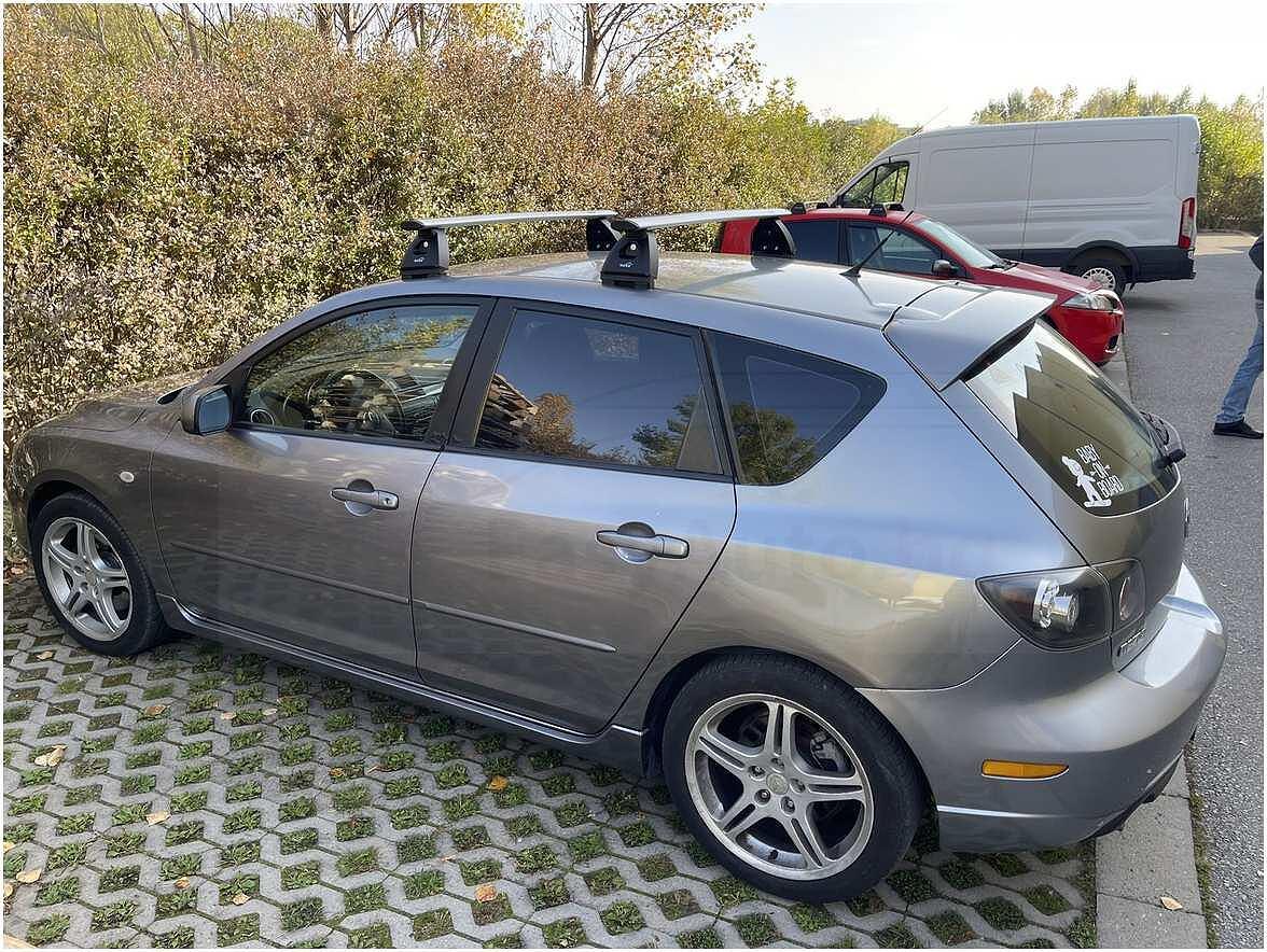 Сиви аеродинамични товарни греди за Mazda 3 модел от 2004 до 2009 година