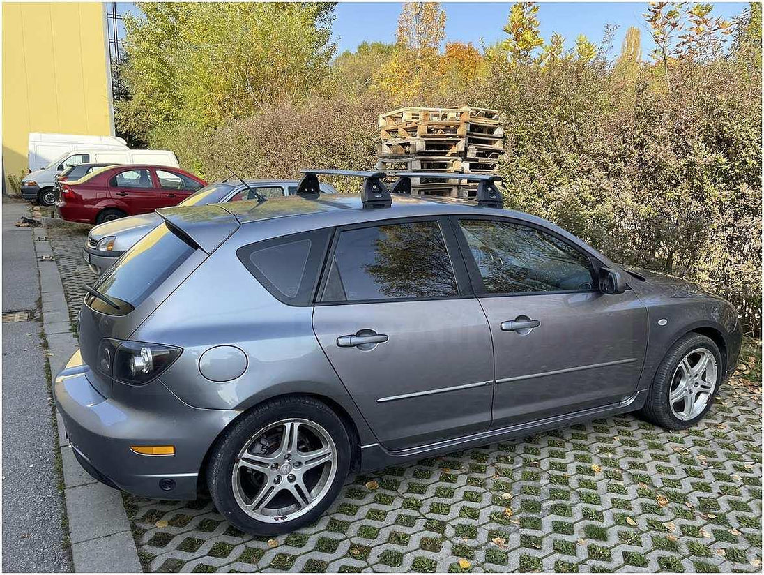 Сиви аеродинамични товарни греди за Mazda 3 модел от 2004 до 2009 година