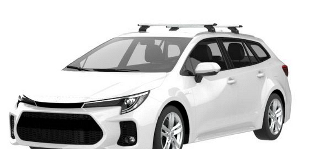 Сиви Аеродинамични Алуминиеви греди Cruz Airo за Toyota Corolla комби модел от 2019 година и нагоре с плътни надлъжни греди