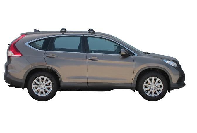 Сиви аеродинамични греди Yakima Flush за Honda CR-V модел от 2012 до 2018 година и нагоре без надлъжни греди