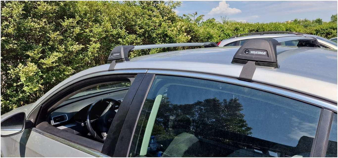 Сиви Аеродинамични греди Yakima Flush за VW Passat седан (B6, B7) от 2005 до 2014 година