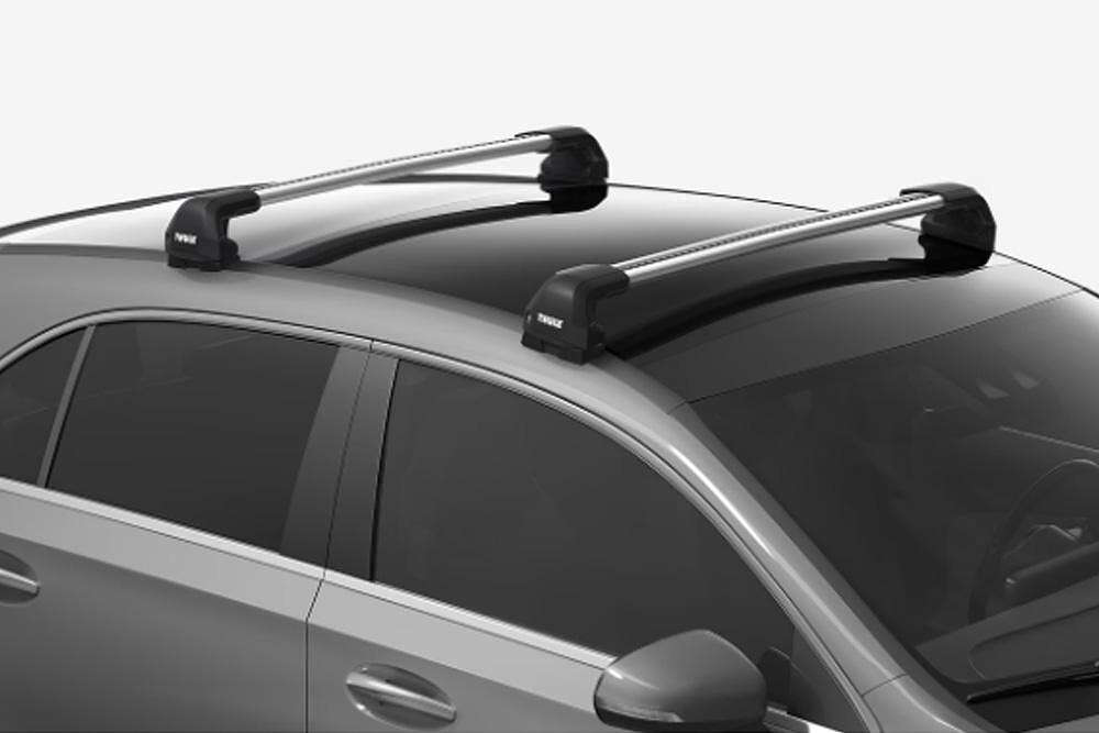 Сиви аеродинамични товарни греди Thule EDGE 7207 Silver за Mercedes S-Class (W223) модел след 2021 година