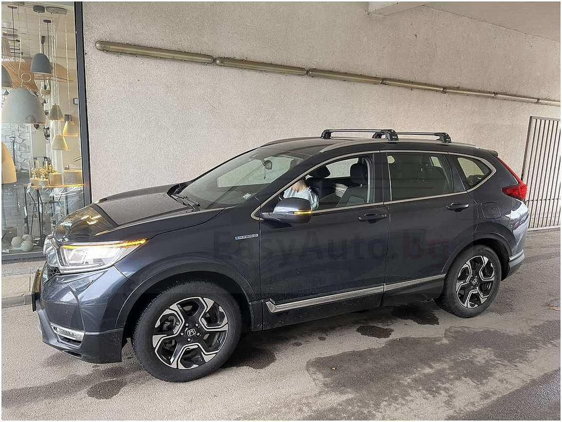 Сиви аеродинамични товарни греди Turtle AIR2 за Honda CR-V модел след 2018 година с вградени надлъжни греди