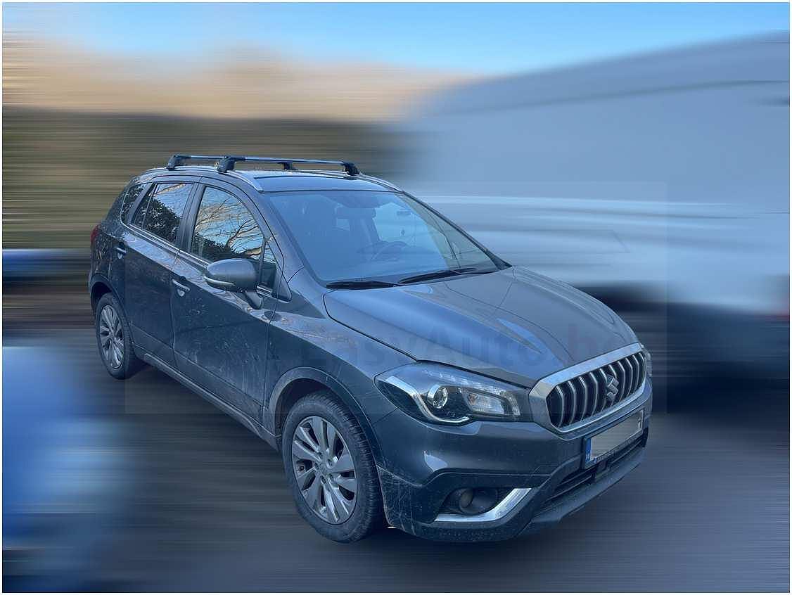 Сиви аеродинамични товарни греди Turtle AIR2 за SUZUKI S-CROSS модел 2013 до 2020 година с вградени надлъжни греди