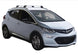Сиви супер аеродинамични греди Yakima Flush греди за Opel Ampera-e модел от 2017 година и нагоре с вградени надлъжни греди
